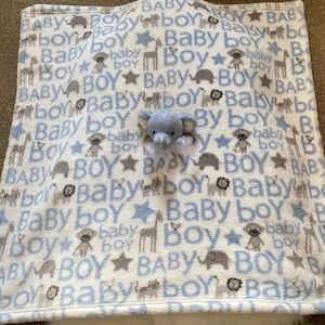 BRAND NEW Baby boy blanket with elephant